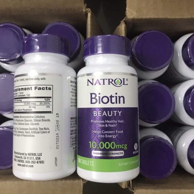 Viên uống Biotin 10.000 mcg Natrol